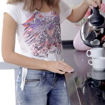 Pic of Lovely teenage gal seduced by her boyfriend in the kitchen
