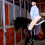 Pic of Amazing teen get drilled hard by her horse trainer in these hot red head teen fucking barn yard amateur pic set