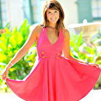 Pic of First Time Videos Girls |  Melina | A Pretty Teen Girl In A Pink Summer Dress Stuffing Her Panties Outdoors