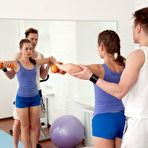 Pic of Amazing teenage cutie seduced by her nasty fitness coach