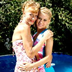 Pic of Old and young lesbians making out at the pool
