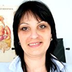 Pic of Zora midle aged perverted nurse twat masturbation at gyno clinic with gyno instrument and latex cock