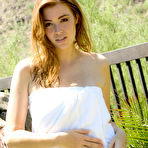 Pic of Beautiful teen princess Danielle B strips outdoors and exposes her massive juicy milk cans. - TheMetArt.com