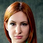 Pic of SexPreviews - Calico Lane high heels redhead is double cuffed her natural tits clamped