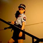 Pic of Naughty Asian cop takes off her shirt  @ Idols69.com FMG's