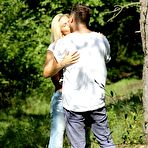 Pic of Busty babe whipped in forest