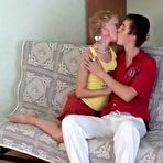 Pic of HomeTeenVids.com - Blonde teen cutie riding pole on couch