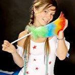 Pic of Emily 18 - Cute teen bunny Emily 18 takes off her maid uniform and shows her hot ass in thongs.