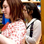 Pic of Australian amateurs kissing and nude in a bookstore