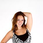 Pic of Boob Study - Cute brunette Heather strips out of her dress and plays with her big tits