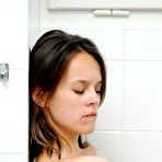 Pic of 20y old firstimer Gitka toys her horny pussy with banana being videotaped making of photos