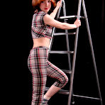 Pic of Cute Fair Skin Redhead Teen Strips Off Tight Plaid Pants