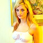 Pic of Cute blonde with puffy nipples takes a smoke break.