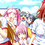 Pic of Big titted hentai schoolgirls in swimsuits