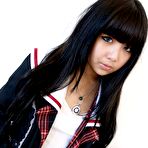 Pic of Cute 18 year old cosplay girl Juliette gets her shaved pussy fondled.