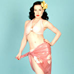 Pic of Dita Von Teese  Latex Hula