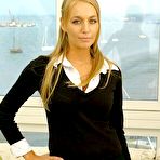 Pic of Blonde strips out of sexy stockings