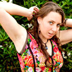 Pic of Hairy natural amateur Evette posing outdoors - Abby Winters - 4 Hairy Pussy
