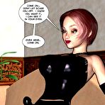 Pic of Young blonde secretary of dissolute redhead boss: hentai 3D anime comics about lesbian strap-on fuck by latex dildo in the office, foot fetish and sexy high heels