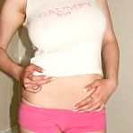 Pic of Boob Study - Curly haired busty blonde Sapphire loves to brush her teeth topless