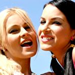 Pic of Nikky Sun and Black Cat in hot threesome action 