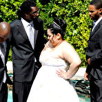Pic of Latina BBW Karla Lane blowing big black cocks during her wedding