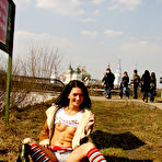 Pic of Dirty Public Nudity. Pink nipples perky tits.