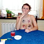 Pic of Nature Breasts - Redhead Plumper Gets Boobs Painted