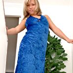 Pic of Amateur blonde in evening dress and black stockings