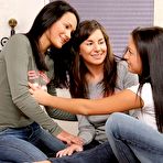 Pic of LezCuties Three beautiful teens having hot lesbian threesome action
