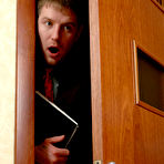 Pic of Outrageously hot secretary in nylons getting her yummy banghole ploughed close-up