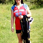 Pic of Boob Study - Sexy brunettte Tiffany strips in nature to reveal her great tits