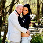 Pic of Naughty babe fucking and sucking a dirty old man outside