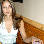 Pic of 8th Street Latinas Bueatiful tanned latina teen shows her ass while sucking cock