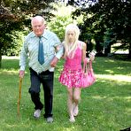 Pic of Teena fucking grandpa on balcony at Old Perverts