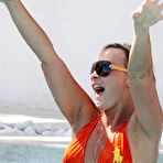 Pic of Chanelle Hayes looking sexy in pink and orange bikinies