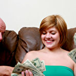 Pic of Teens for Cash - Filthy redhead teen Hailey James riding old cocks for cash