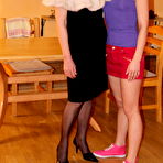 Pic of Hot cherry babe tasting a mature pussy