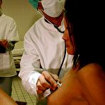 Pic of Beauty gets pussy lashed on Gyn-chair