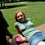 Pic of GangBang Squad - Redhead slut fucking four big dicks!