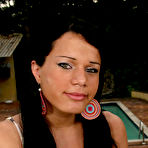 Pic of Horny brunette shemale dressed in camo