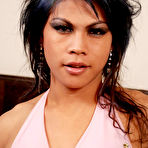 Pic of Ladyboy hottie strips nude on sofa