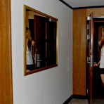 Pic of Kinky tranny sucks cream off cock