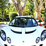 Pic of Sex Previews - Linet luscious babe stripping and posing outdoors by white sports car