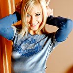 Pic of hersexdebut.com - The hot blonde gal strips and gets deep penetration sex