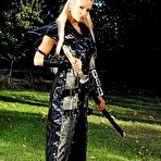 Pic of Sex Previews - Ashley Bulgari dominant samurai babe in leather and latex sucking and fucking swords