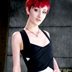 Pic of SexPreviews - Cadence Cross stockings redhead is chain bound with anal hook her legs spread