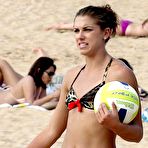 Pic of Alex Morgan playing beach volleyball in Hawaii