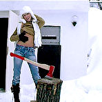 Pic of Sexy Kittens Naughty teenie toying in the snow