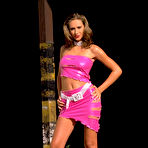 Pic of Roxy Carter - Sluty brunette Roxy Carter with sexy tanned ass taking pink tight skirt and posing